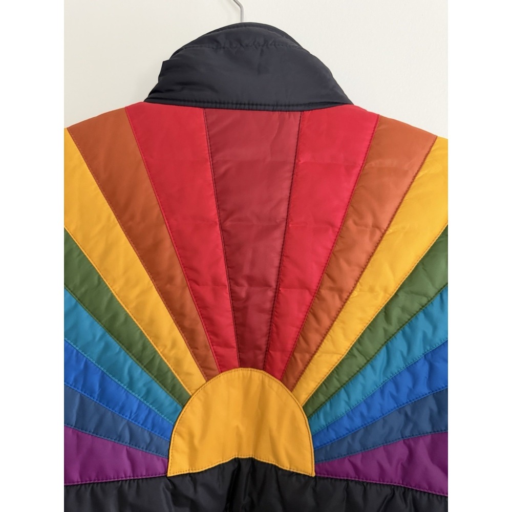 Aviator Nation Sunburst Puffer Jacket Black Women's Size Large - Picture 4 of 16